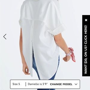 Courier Button-Back Shirt in Pure White